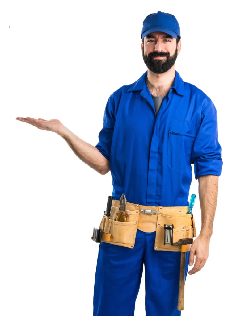 Bethnal Green plumber holding something