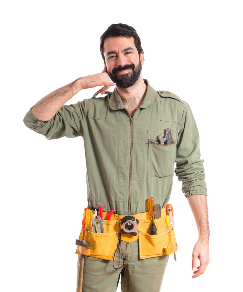 Bethnal Green plumber making a gesture